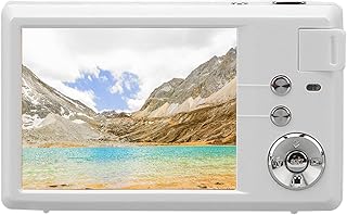 Syrisora 3.0in LCD Digital Camera 4K 48MP 16X Zoom Anti Shaking Portable HD Camera Com Luz de Preenchimento de Porta Tipo C para Adolescentes Crianças Iniciantes (Branco)