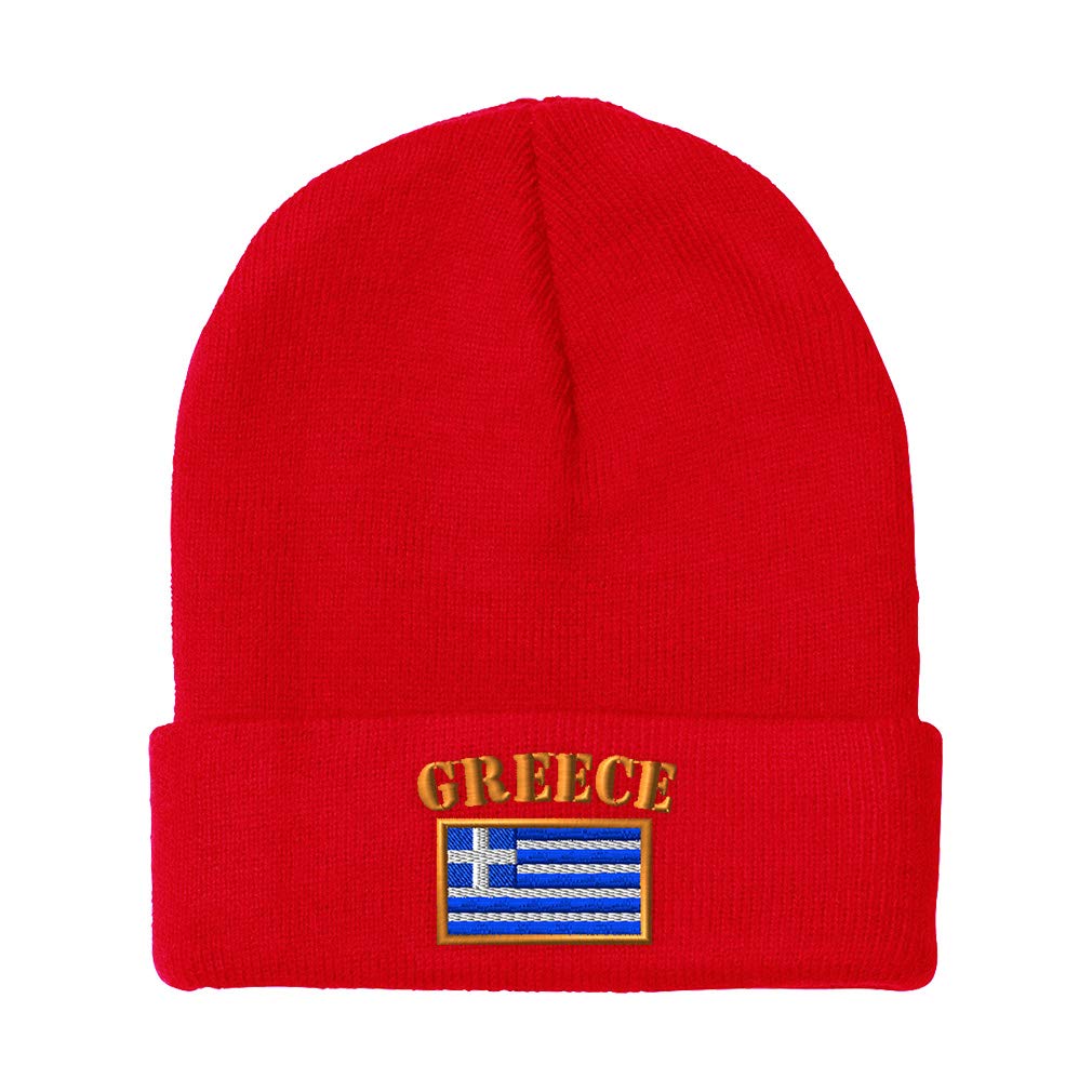 Speedy Pros Beanies for Men Greece Flag Mediterranean Greek Ellada Skull Cap Winter Hats Women Acrylic One Size