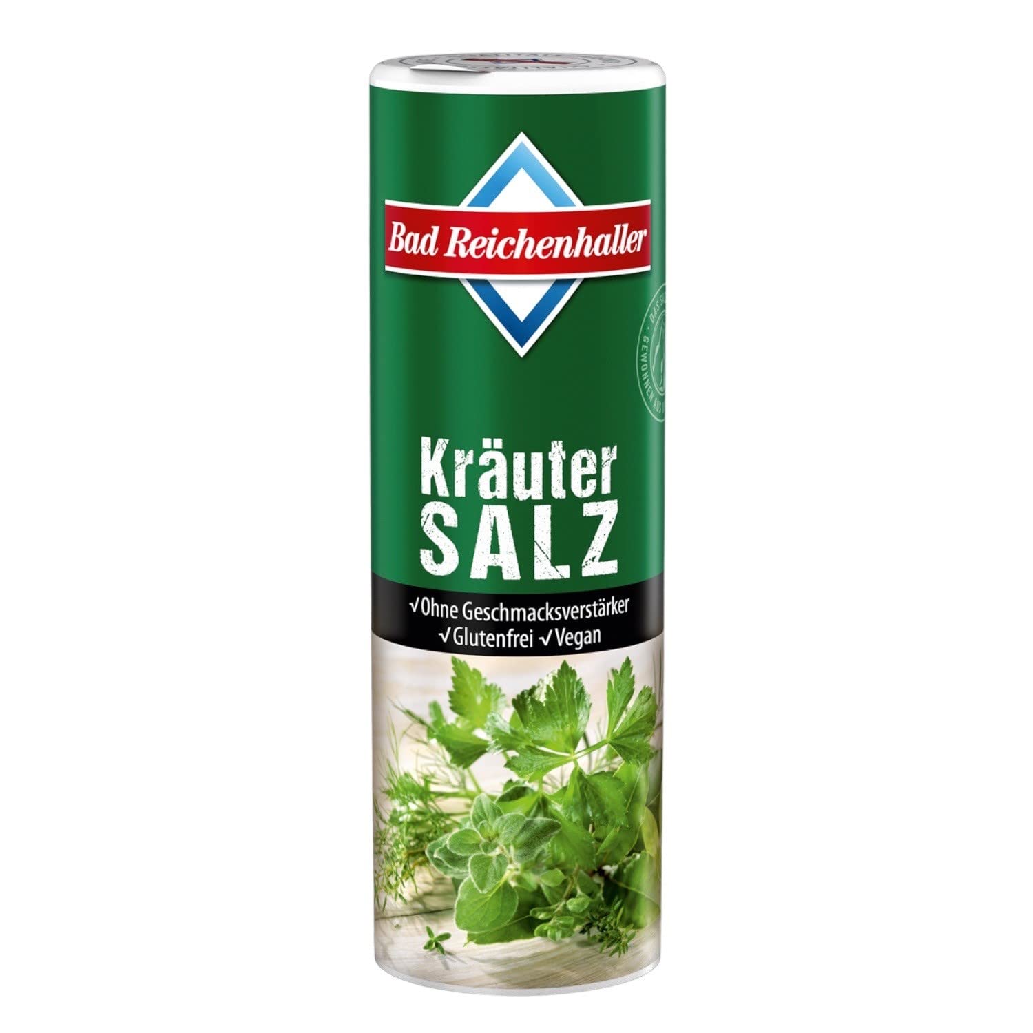 Bad Reichenhaller Kräutersalz 6 x 300g Dose | Großpackung Vorrat insgesamt 1800 g | ohne Geschmacksverstärker Glutenfrei | verschiedene Kräuter vegetarische und vegane Küche geeignet