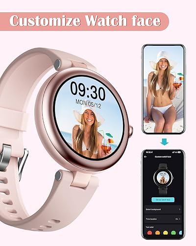 Miniatura 6 de SHANG WING Relojes inteligentes para mujer, compatibles con teléfonos iPhoneAndroid, reloj redondo de diseño delgado para mujer, rastreador de
