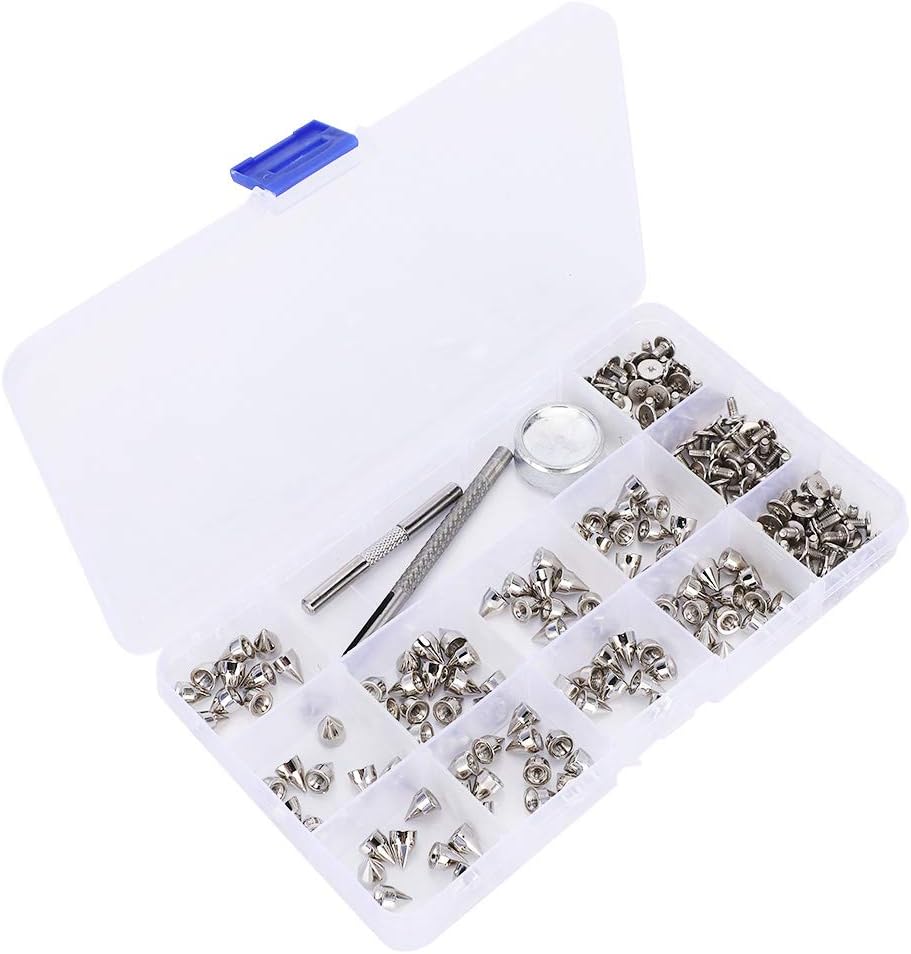 Rivet, Zinc Alloy Clothe Rivet, Spikes Rivets Screws Kit Art Rivet Tool for Leather Bracelets Bags Clothes Shoes