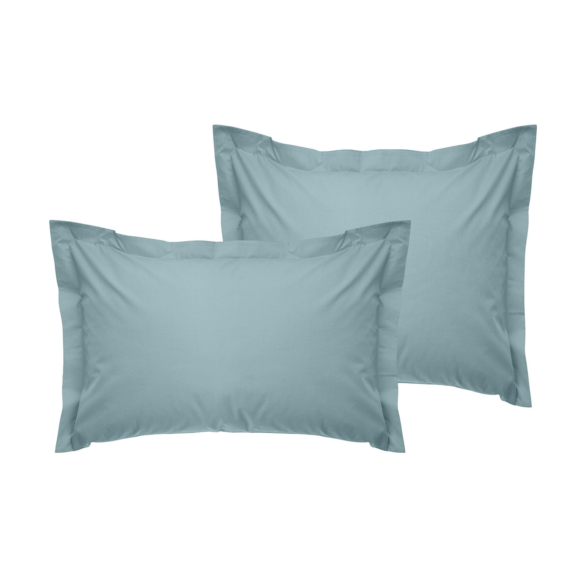 Luxurious Oxford Pillowcase Set (2 Pieces), Mint Colour, 80 x 80 + 5 cm, 100% Cotton Ranforce, 145 Thread Count | Envelope Closure, Machine Washable at 30°C