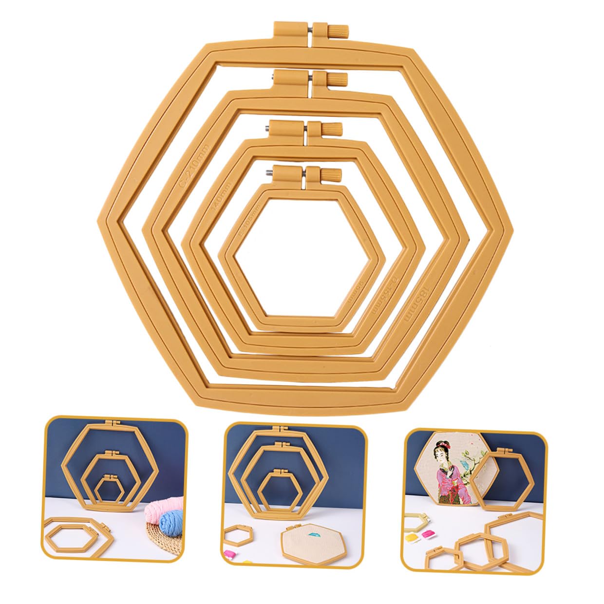 Homoyoyo 4 Aros para Bordar Ajustables de Abs Reutilizables Superficie Lisa, Diseño Simple y Creativo para Bordado y Acolchado Manualidades