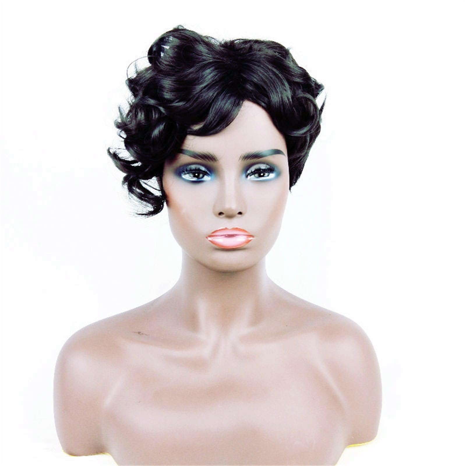 ZTHYSHOZ Women's Wig Women's Short Large Curly Wig Naturally Fluffy Retro Daily/party Styling Headband