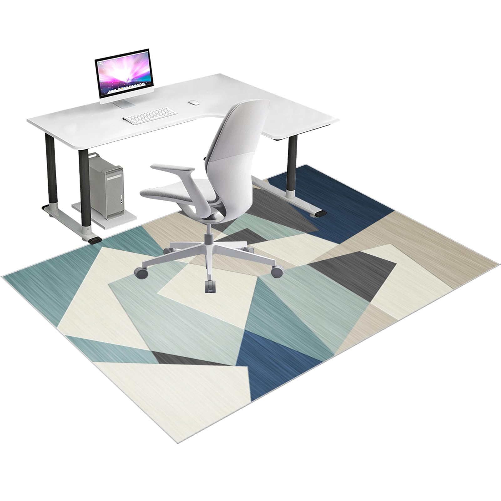 Bodenschutzmatte Bürostuhl Teppich für Hartböden, 160 x 180 cm Schreibtischstuhl Unterlage, Gaming Schutzmatten, Computerstuhl Teppiche, Teppich Bürostuhl geeignet für Laminat, Parkett, Fliesen