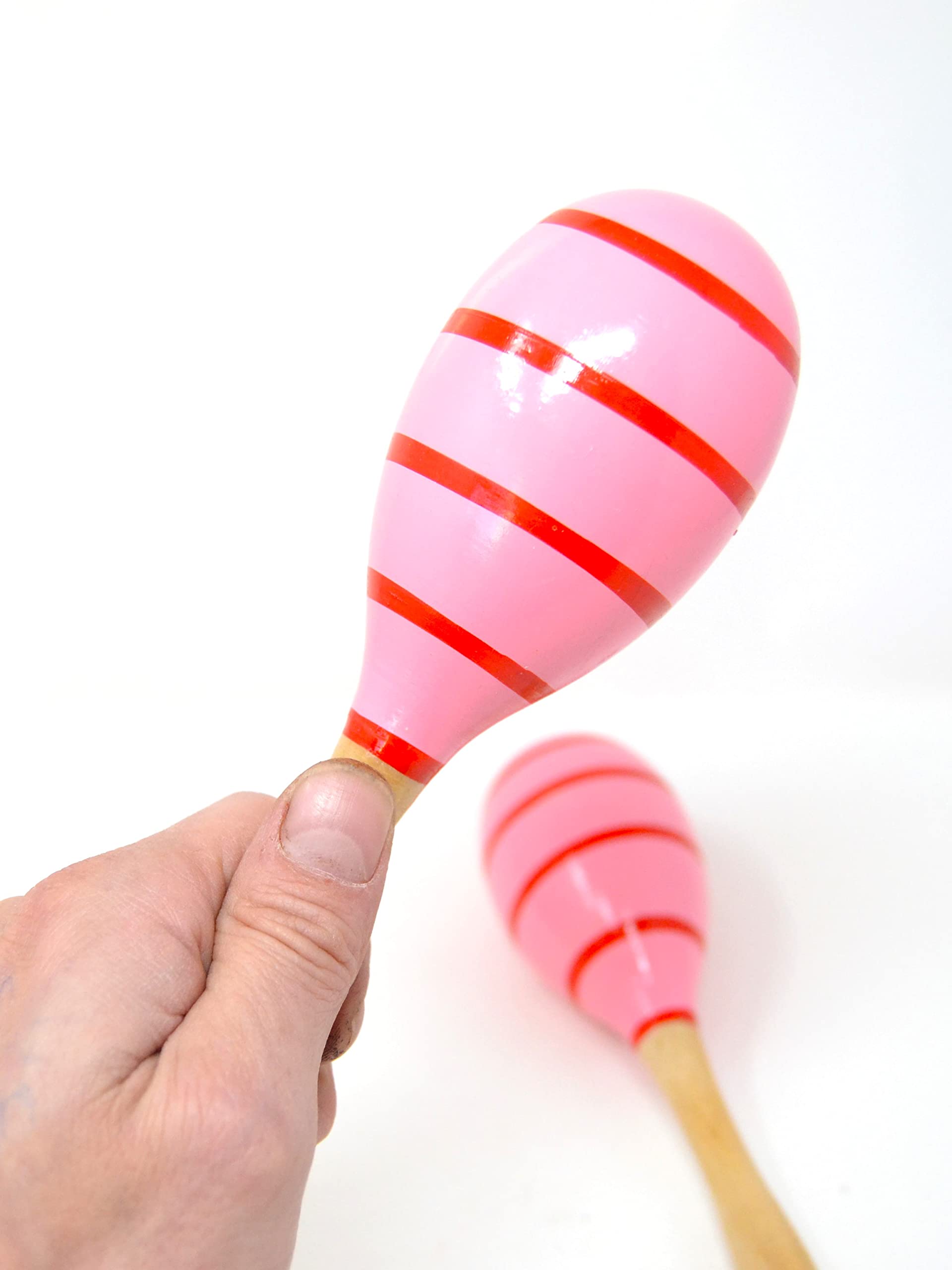 Maracas Rouge Et Blanc – Paire Complète – Style Espagnol Traditionnel à Pois – Instrument à Percussion Manuel Pour Fête, Danse Et Ambiance - 5