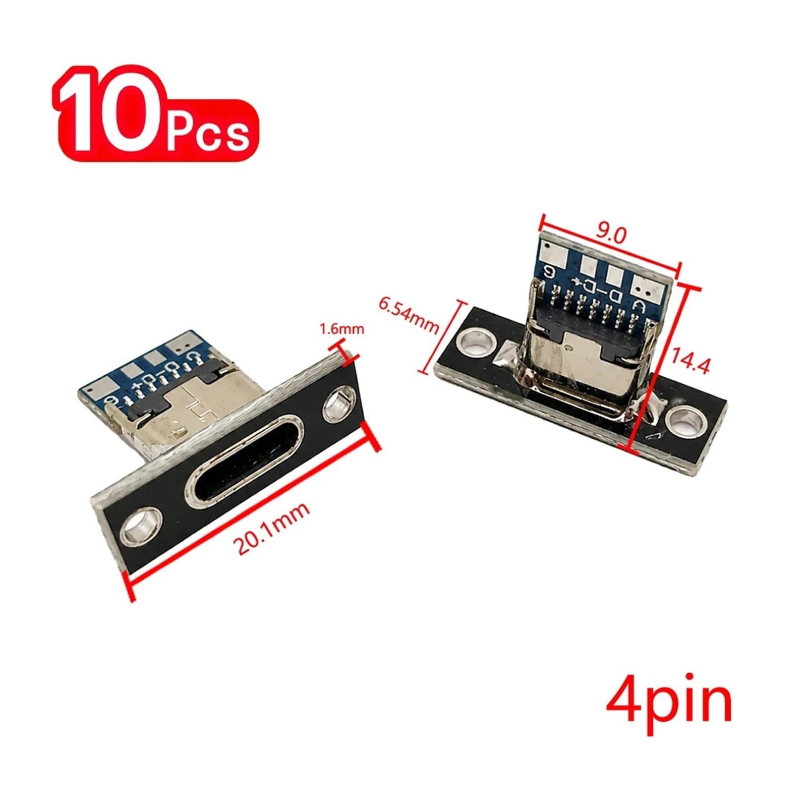 USB 3.1 typ C żeńskie gniazdo 2/4 piny Data/Charge Fix Plate 1-20 szt. (4pin-10 szt.)
