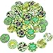 Chuangdi 48 Pieces St. Patrick's Day Shamrock Pins Metal Button Pins Irish Green Pin Badges for Kids Adults Party Favor Decorations