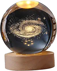 Luminária de Mesa LED Bola de Cristal 3D Space Brilhante (Via Láctea)