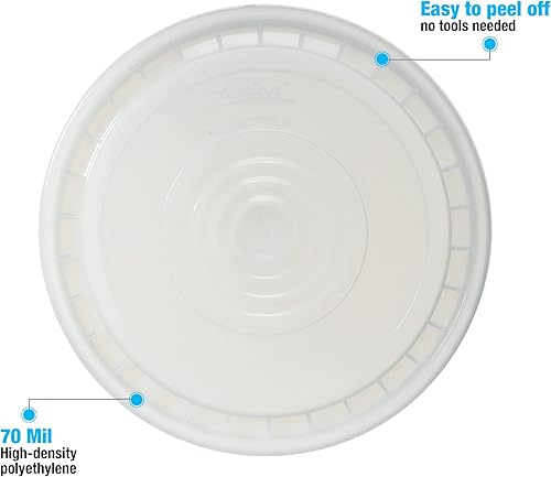 Miniatura 2 de Consolidated Plastics Tapas fáciles de despegar de grado alimenticio para cubos de 3.5, 5, 6 y 7 galones (paquete de 120) tapas reutilizables sin