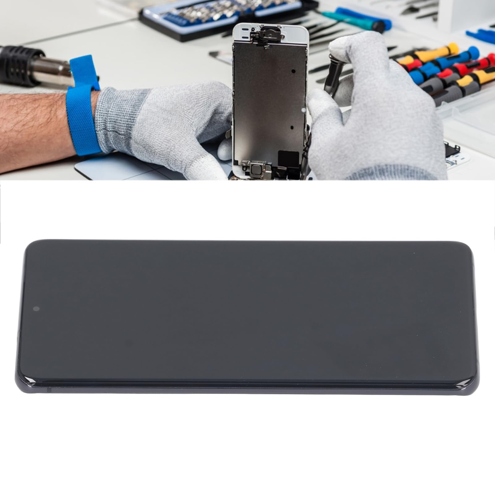 SENECESLI Conjunto de Pantalla para Teléfono Móvil, Kit de Montaje de Pantalla para Teléfono Móvil de Excelente Claridad con Marco para Reparación