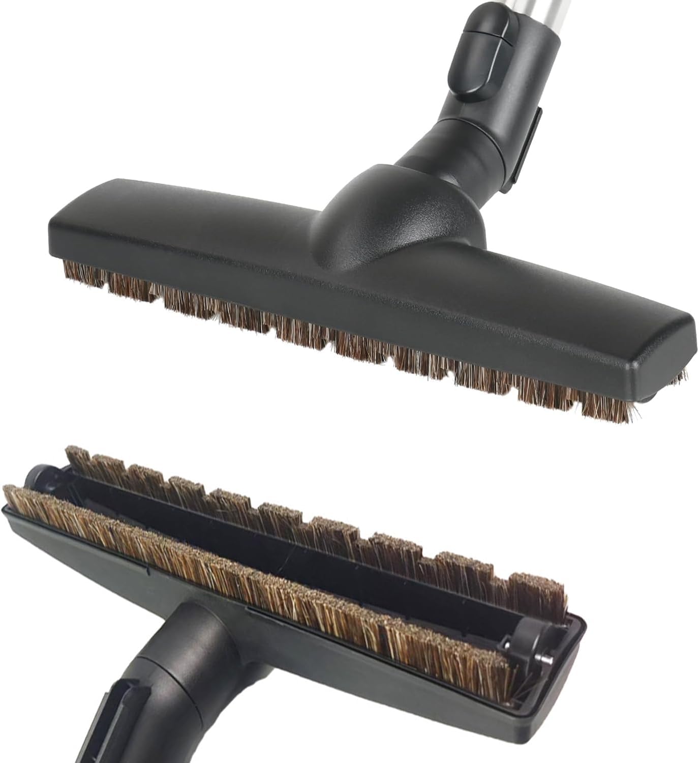 Horse Hair Hardwood Brush Head Compatible with Miele C1 C2 C3 CX1 Canister Vacuum Cleaners, 12" Wide Floorhead Brush as Vacuum Attachment Replacement Part, Soft Bristles Head & Wheels for Hard Floors