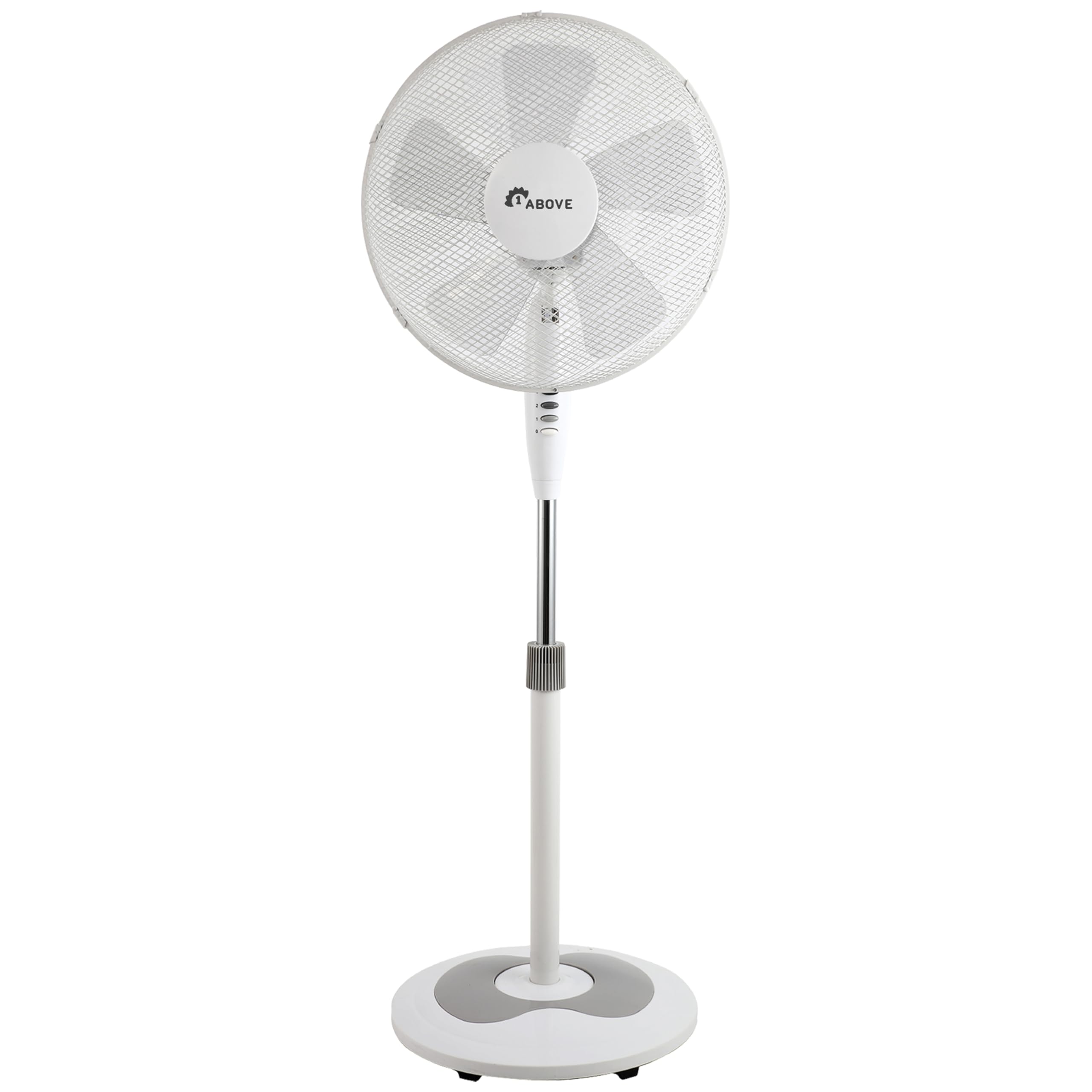1ABOVE Heavy Duty 5 Blade Pedestal Stand Fan, 140cm Adjustable Height, 3 Speed Setting, Heavy Round Base, Oscillating, Tilting head [Energy Class A+++]