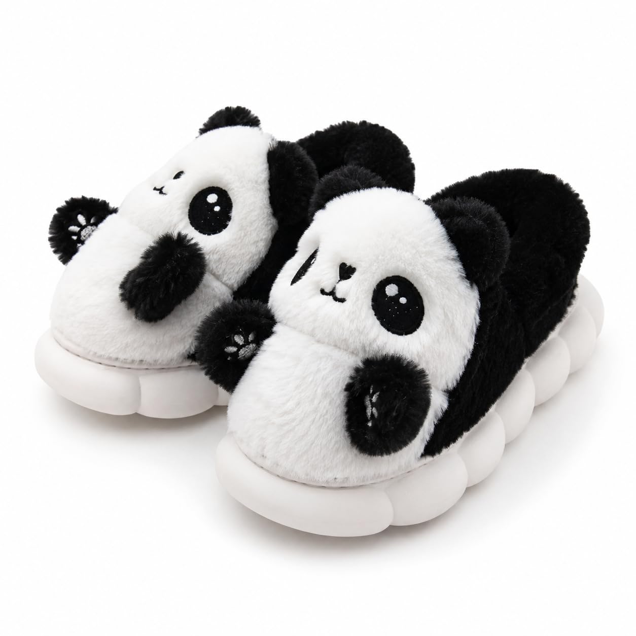 Kids Panda Plush Slippers for Boys & Girls | Soft Warm Fleece Indoor House Slippers | Anti-Skid Lightweight Home Footwear | Cute Cartoon Animal Winter Slippers-image-5