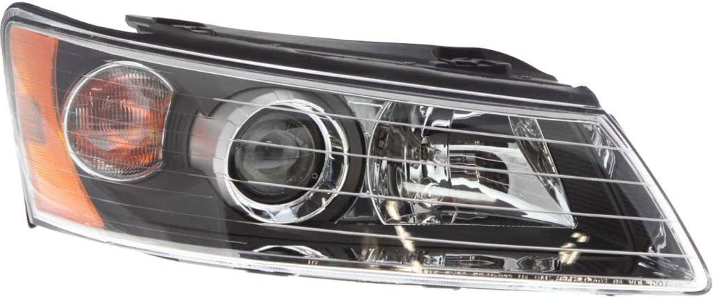 CarLights360 For Hyundai Sonata Headlight Assembly 2006 2007 2008 Passenger Side DOT Certified Bulbs Included HY2503135 | 92102-0A000