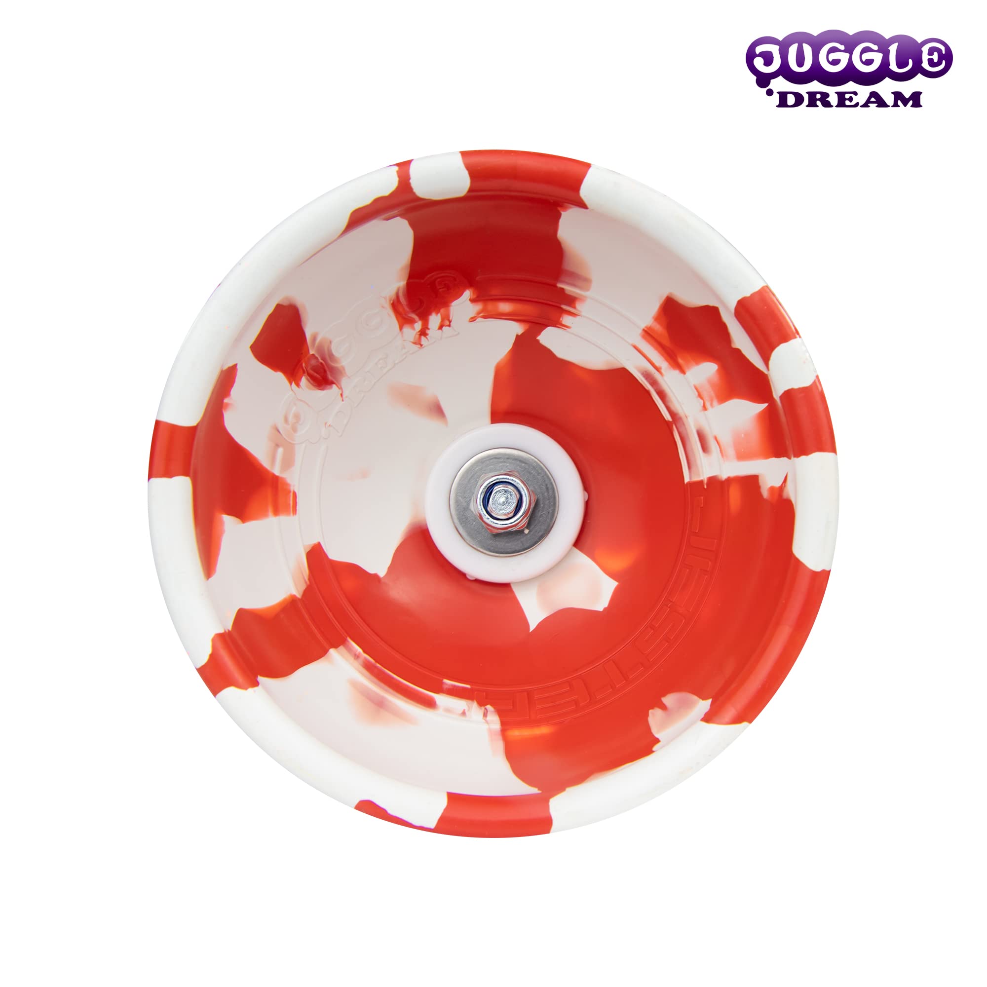Juggle Dream Jester Diabolo Set de Jonglage avec Diabolo à roulement à Billes, Baguettes en Bois et Vidéo d'apprentissage en Ligne (Rouge/Blanc)