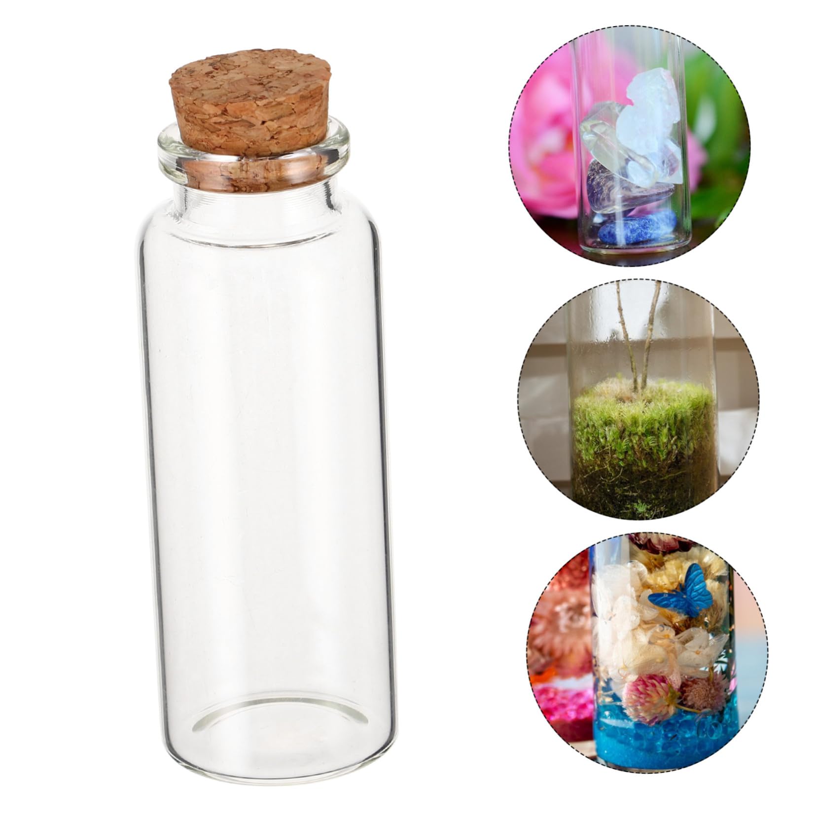 ULTECHNOVO 50stücke Mini-glasfläschchen Kleine Dekorative Fläschchen Mit Korken Durchsichtige Mini-gläser Zur Aufbewahrung Von Glückwunschbotschaften Und Gastgeschenken Für Hochzeiten