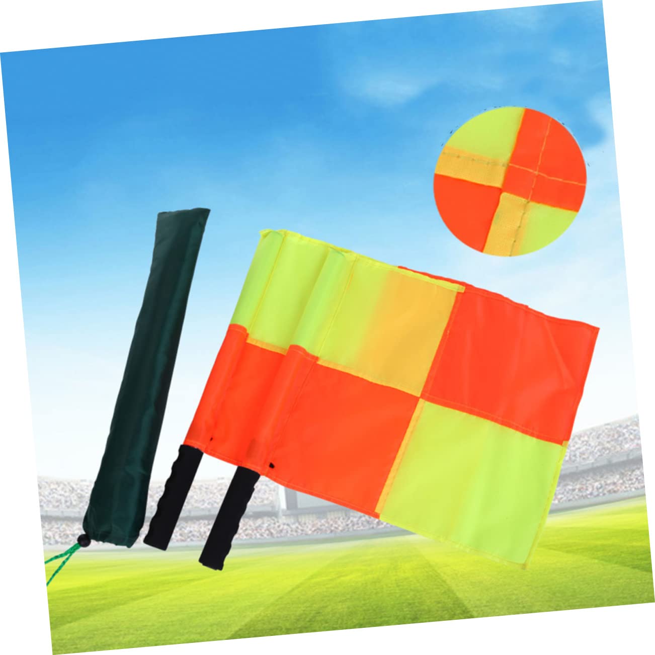 HEALEEP Football Referee Accessories Set 2pcs Match Referee Flag Hand Signal Flags