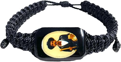 Miniatura 3 de San Simon Pulsera Escapulario Oval Madera Negra 2 Pc Set Pulsera Escapulario Madera Negra San Simon, Madera, No es una piedra preciosa