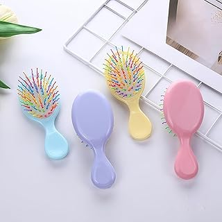 Detangling Brush, Small Travel Wet Hair Brush, Soft Bristles Wet & Dry Hairbrush for Most Hair Types, Beautiful Gift for Kids, Stylish Colors (Pack of 1) (Assorted Colors)