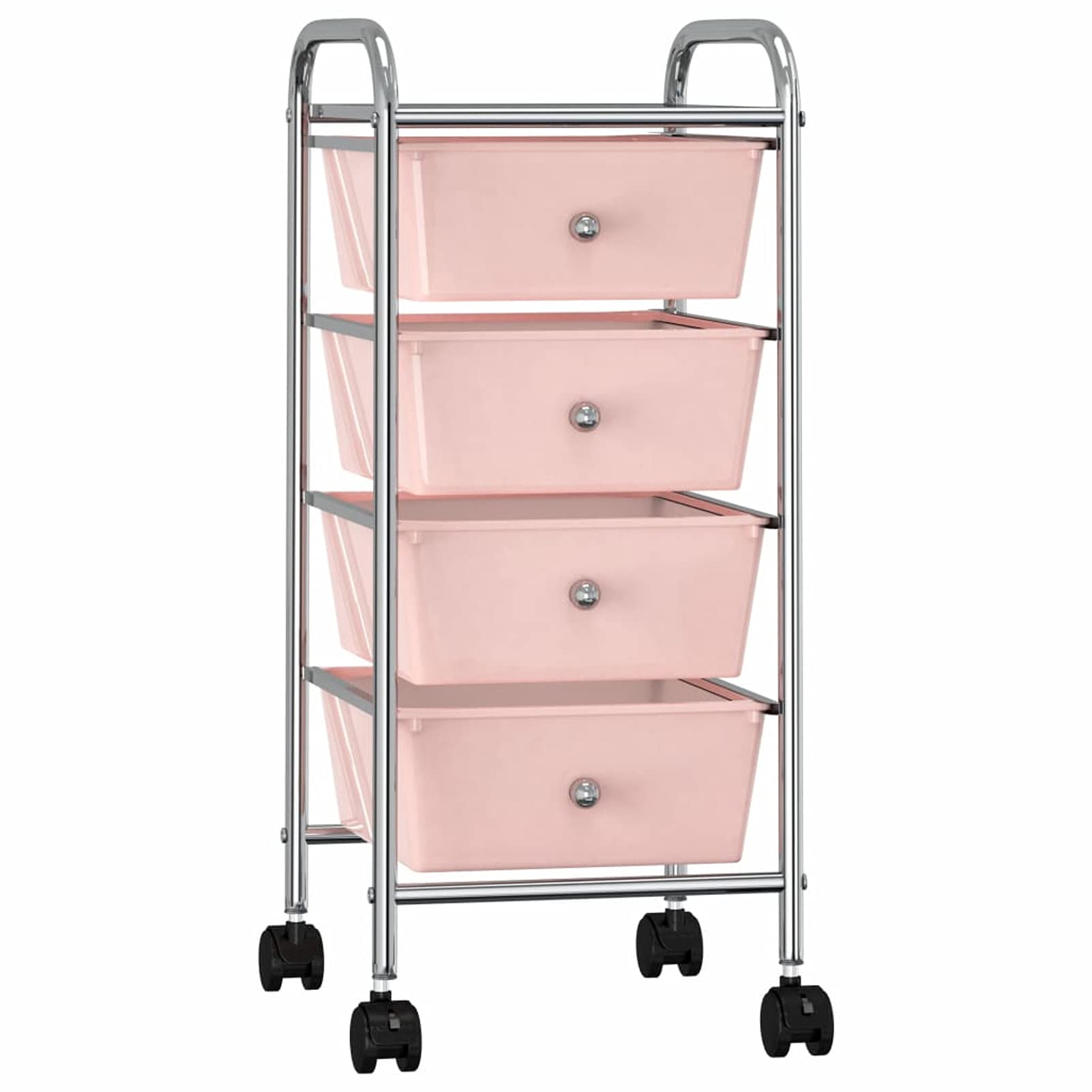 ShGaxin Carrito de almacenaje portátil 4 cajones plástico Rosa, Carrito Auxiliar con Ruedas, Carro Almacenaje, Carrito Peluqueria, Carro Cocina, Carro Organizador