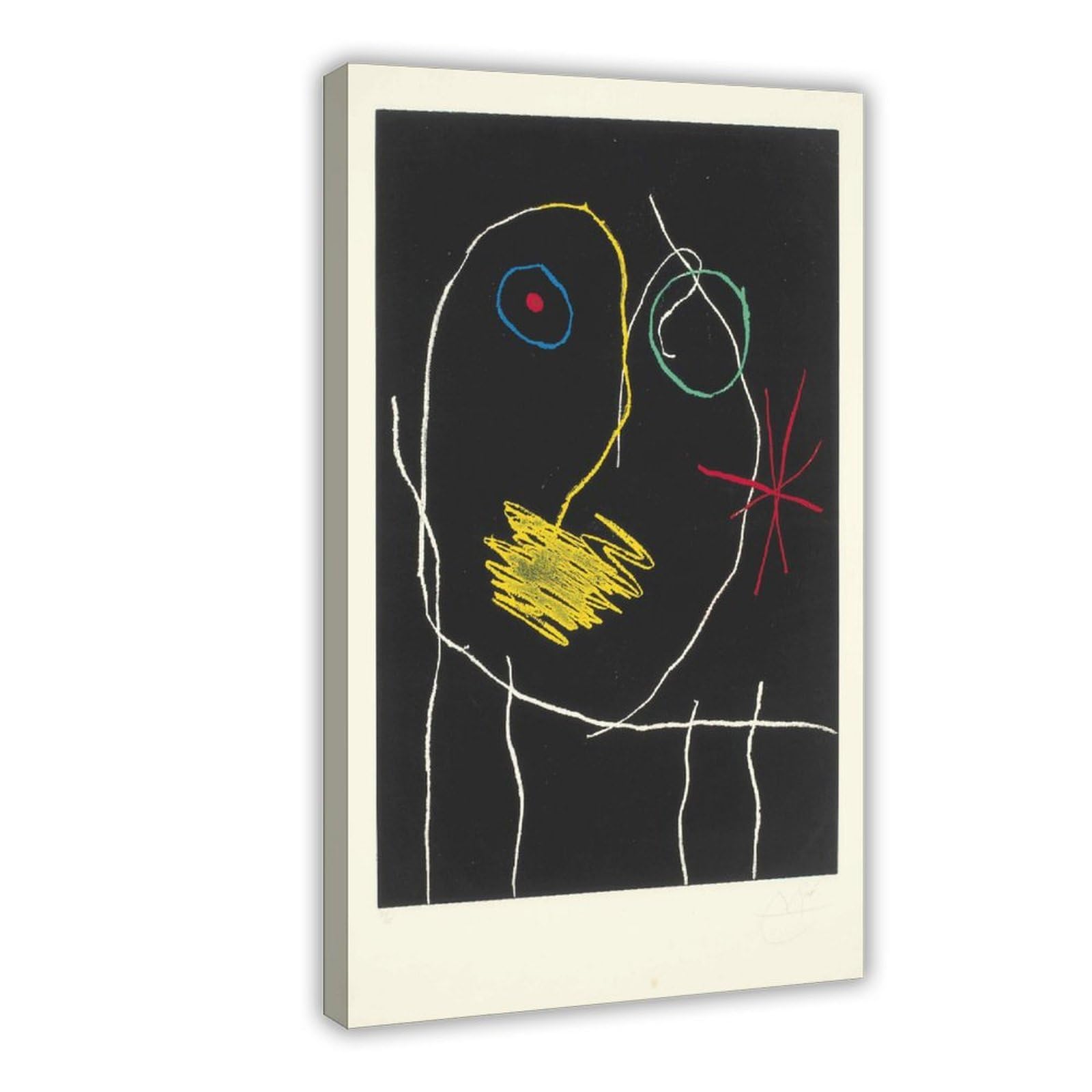 WCYB LE PROPHÃ‰TE LA NUIT by Joan Miro Posters Prints Canvas Deco Paintings Wall Art Frame 24" L X 36" W