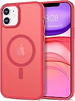 Vista 290 de Anuck - Funda magnética para iPhone 11 compatible con MagSafe, carcasa trasera mate translúcida dura, borde de TPU, delgada, resistente a impactos