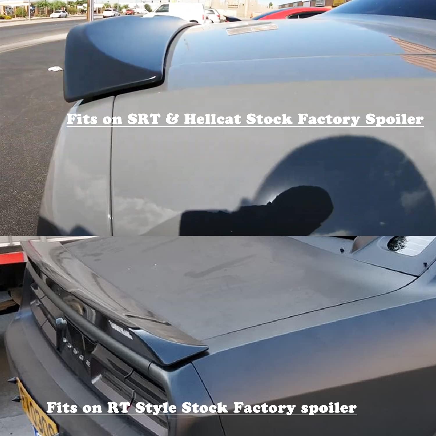 Rear Wickerbill Spoiler for Dodge Challenger 2008-2014 SRT RT Hellcat Scat Pack Model 2-Piece Wicker Bill Spoiler Add-on Style with RivNut Tool