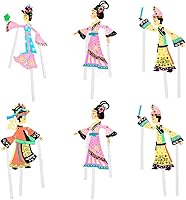 Vista 1 de Kit de juguete de marionetas de sombra china: 6 piezas de cuento de hadas modelo de marionetas de sombra Juguetes tradicionales de sombras títeres