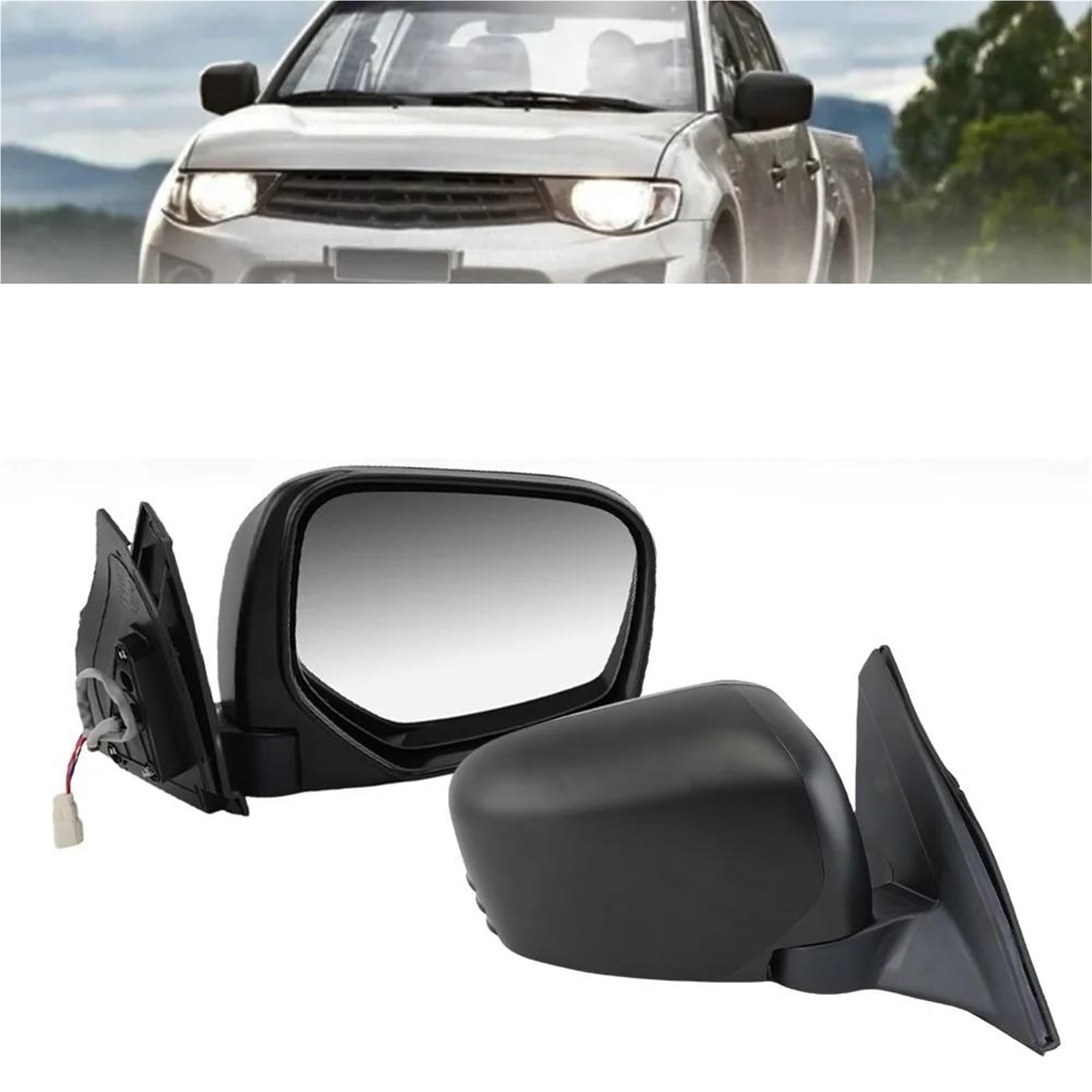 Per Mitsubishi Per Triton Per L200 200-2015 Specchietto Laterale 3 Pin Retrovisore Manuale Con Guida A Destra Retrovisore Laterale Assemblea(1 Pair)