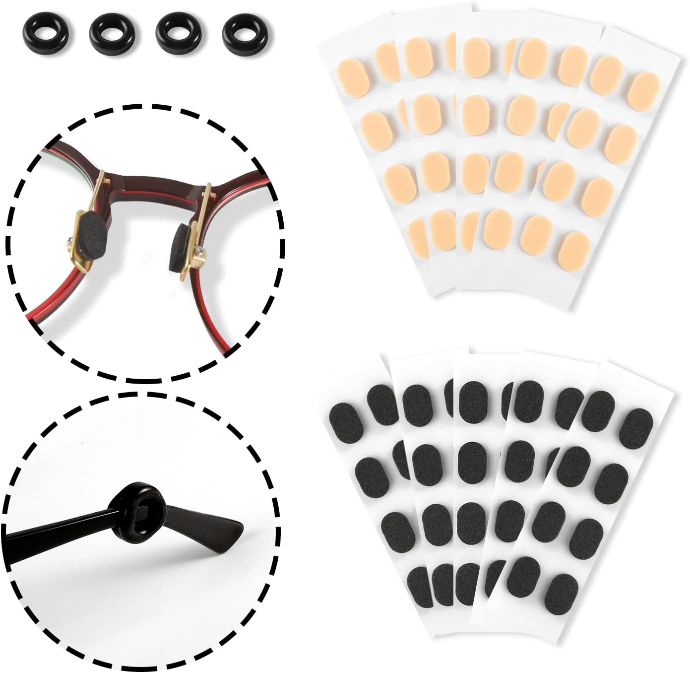 ARDNIBEyeglass Nose Pads Glasses:Nose Grips 42 Pairs Eye Glass Nose No Slip Pads Sunglass Nose Pads for Plastic Frames Nose Pieces for Eyeglasses