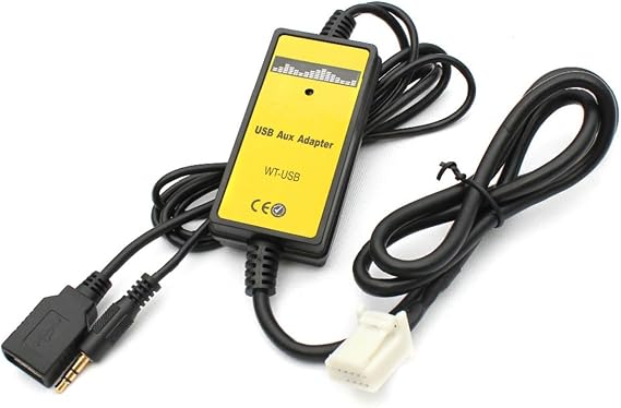 USB MP3 AUX Audio Interface Cable Adapter for Toyota Corolla for CAMRY RAV4 for YARIS for SIENNA for LEXUS IS for GS Series, Connect via CD Player for In‑Car Music Control