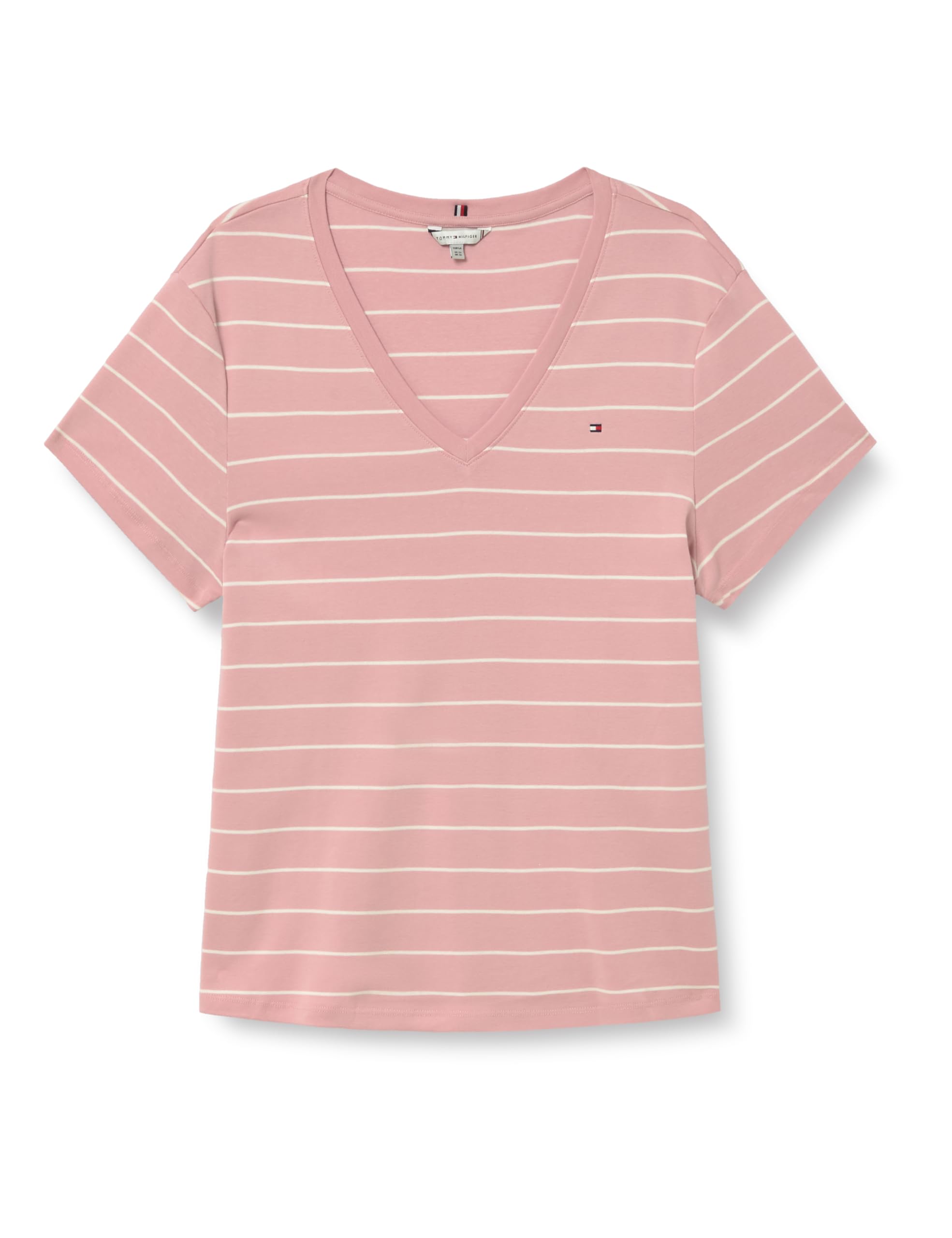 Tommy Hilfiger Camiseta de Manga Corta Mujer Slim Fit Cody con Cuello de Pico