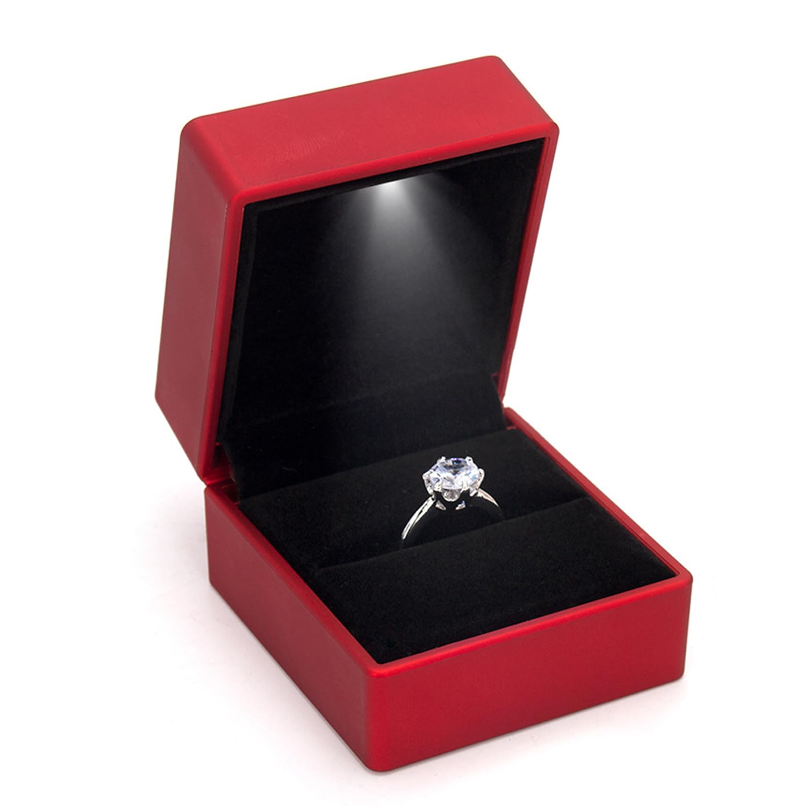 Scatola Anelli KMKANPO Con Luce - Portagioie Regalo Matrimonio Rosso - Foto 4