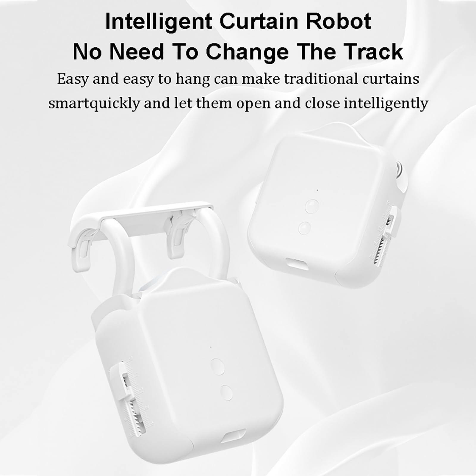 Chiudiporta Automatico per Tende Intelligenti, Macchina Elettrica Wireless per Tende con Pannello Solare, Nessuna Ricarica Configurazione Timer di Controllo App Facile da Installare Track 1PC