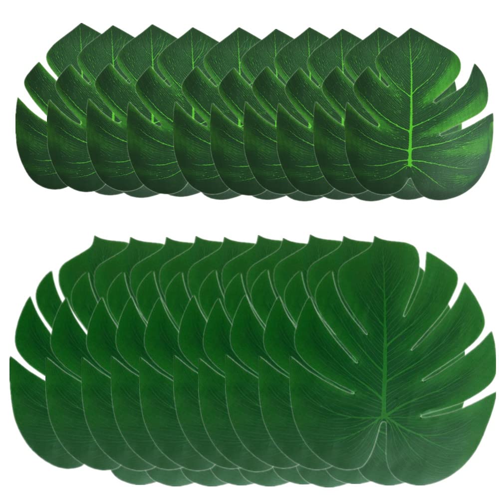 Amazon｜siawadeky モンステラの葉 20枚セット 熱帯の葉 茎なし 人工