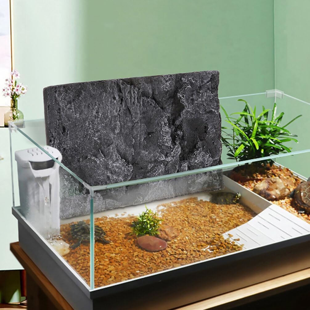 2pcs Rock Background for Terrarium and Aquarium Realistic Reptile Tank Decor Simulated Stone Backdrop for Fish Tanks and Turtle Habitats Easy to Install Natural Look