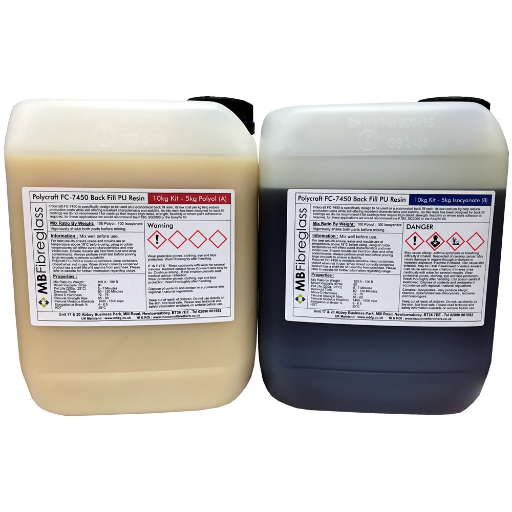 Polycraft FC7450 Back-Fill Polyurethane Liquid Plastic Casting Resin - 10kg Kit