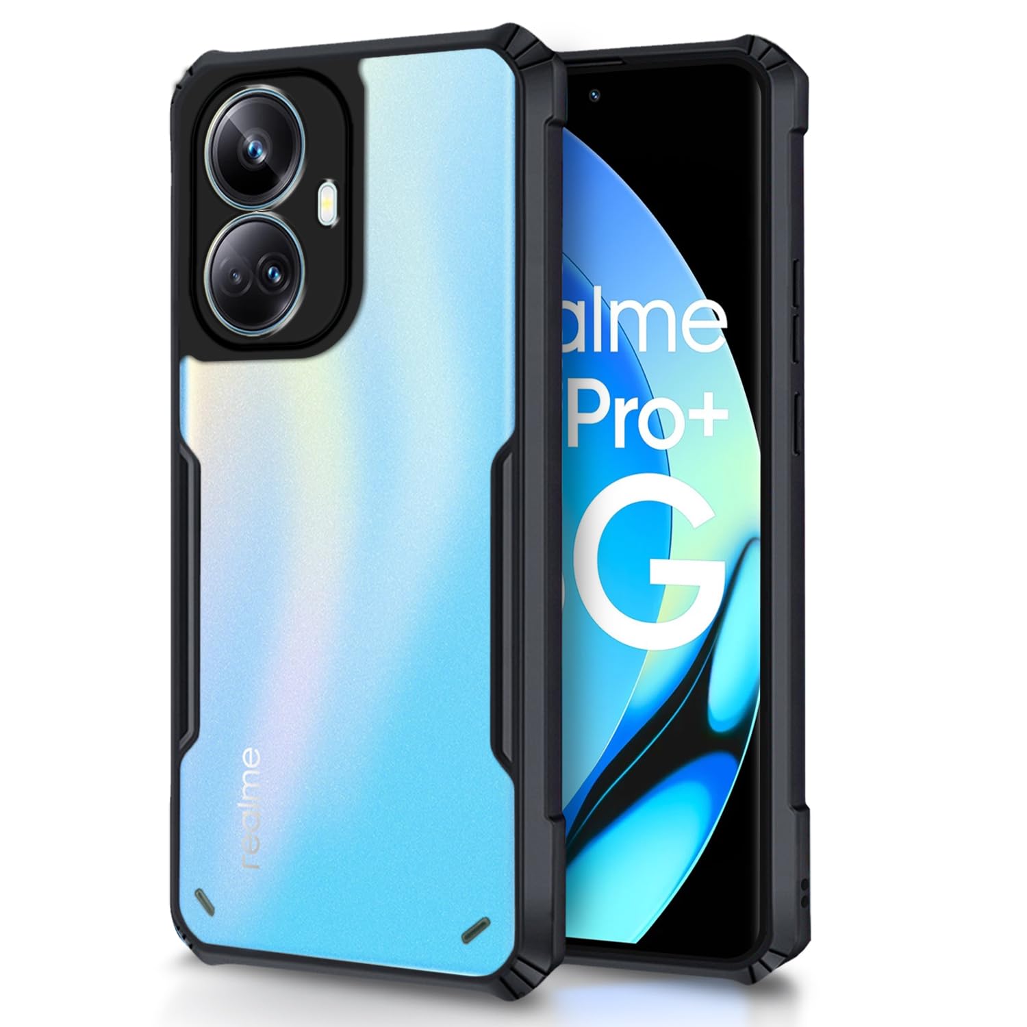 Pikkme Realme 10 Pro Plus 5G Back Cover | Crystal Clear Transparent Back | Ultra Hyrbid | Full Camera Protection | Raised Edge | Bumper Back Case (Thermoplastic Polyurethane, Black) (B0C7X5KR38) Amazon Price History, Amazon Price Tracker