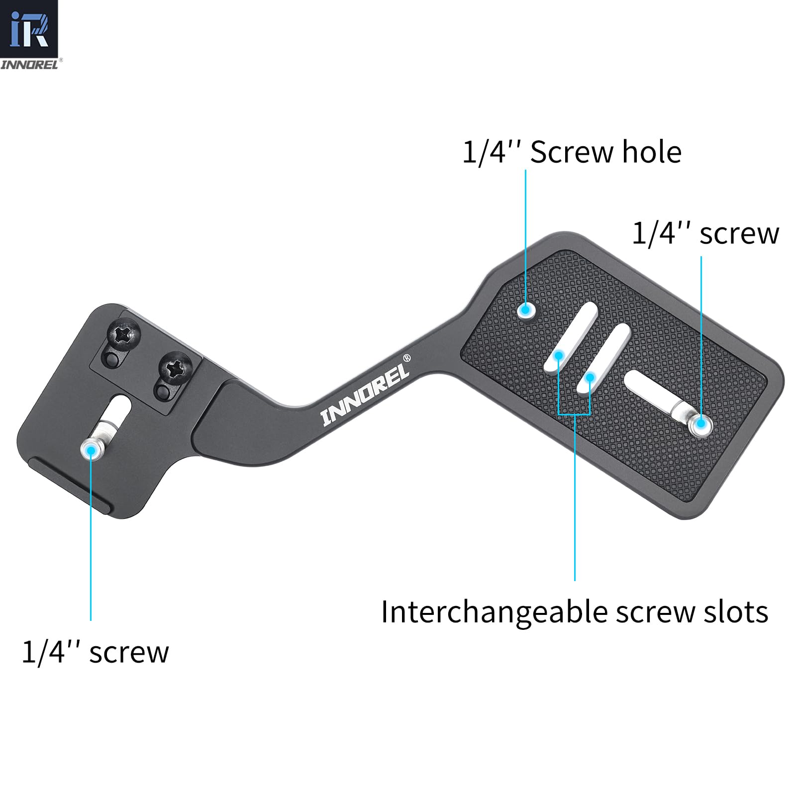 INNOREL Kamera Taschenlampe Stativ Halterung Professionelle multifunktionale tragbare Universal Aluminium Halterung mit Dual 1/4" Schraube Halterung Für Kamera Stand Shooting LED Licht Stand Mikrofon