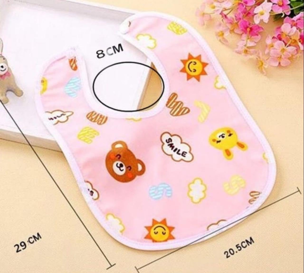 VIRTI MINI ME Waterproof Baby Bibs – Pack of 6 Soft, Spill-Resistant Feeding Aprons with Adjustable Snap Closure – Cute Cartoon Print, Easy to Clean & Comfortable for Infants & Toddlers 1