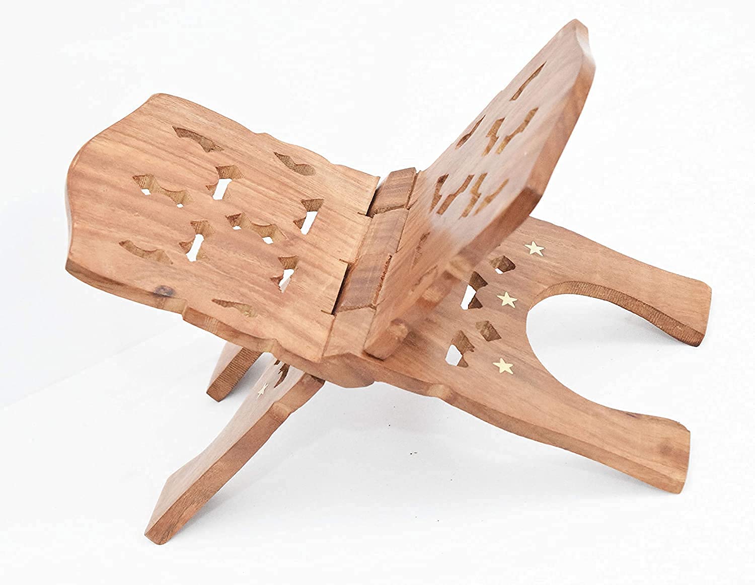 Rcelebrare Sheesham Wooden Hand Carved Holy Book Stand for Quran, Bible, Bhagwat, Gita, Ramayana & Guru Granth Sahib for Reading Rehal Stand (SR07, 12 inches)