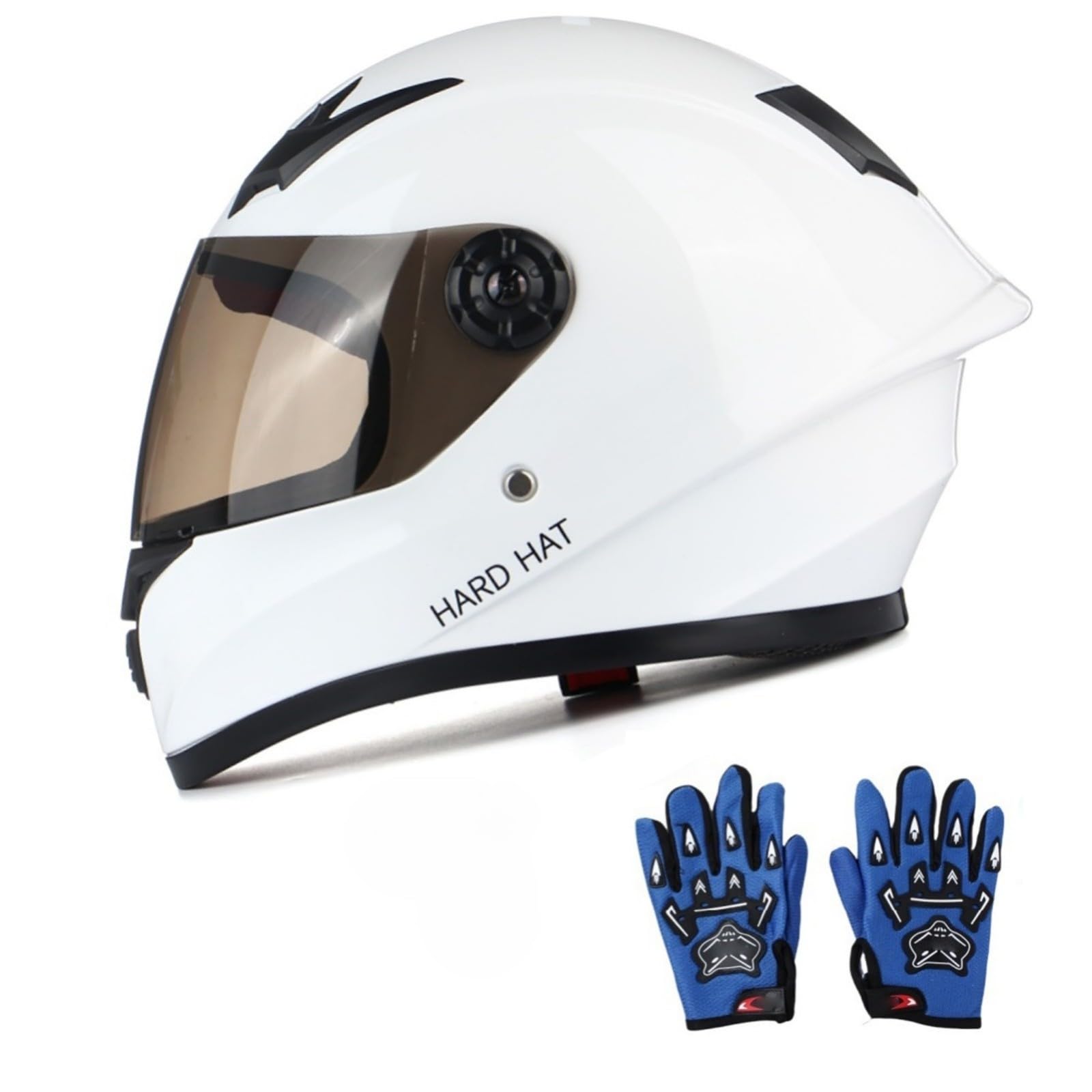 Casco De Moto para Niños, Casco Pequeño para Moto Cruiser, Scooter, Ciclomotor Y Karts, Homologado por Dot/ECE, Casco Integral De Moto con Guantes.