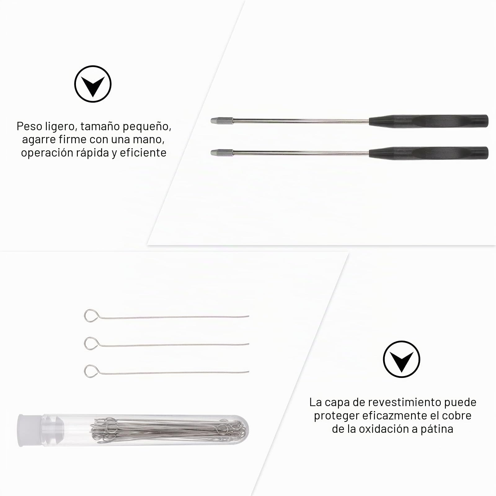 ULTECHNOVO Varilla De Inoculación De Microbiología Kit De 2 Piezas Con 90 Anillos Reemplazables Asa Reutilizable Con Mango Revestido Para Suministros De Laboratorio 8.26 X 0.47 X 0.47 in