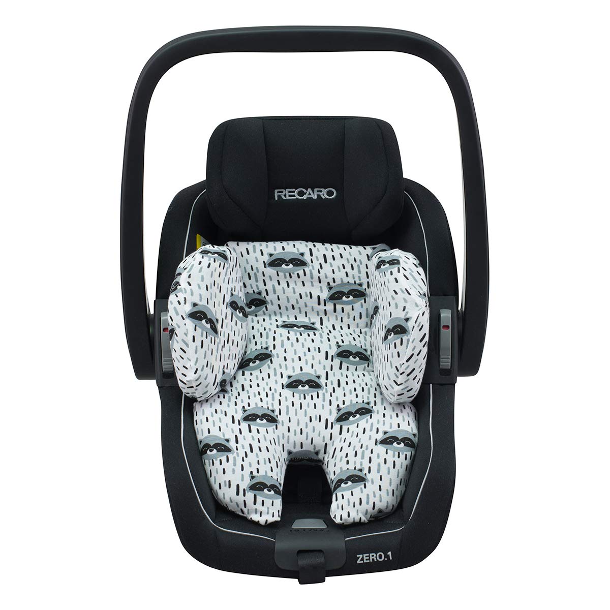 JYOKO KIDS Funda de algodón para silla de coche compatible con Maxi Cosi Recaro Zero, I-Size y Funda de algodón para reductor talla 0 (Raccoon)