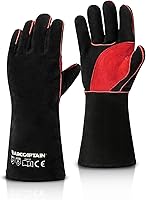 ARCCAPTAIN 16 Inch Leather Forge Welding Gloves - Heat Fire Resistant for MIG TIG Stick Welding, BBQ Grill Fireplace Oven