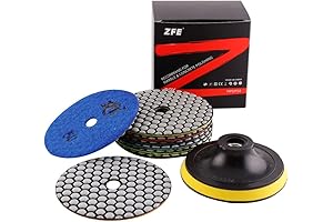 ZFE 4 Inch Dry Polishing Pads Set for Granite Stone Surface Polishing
