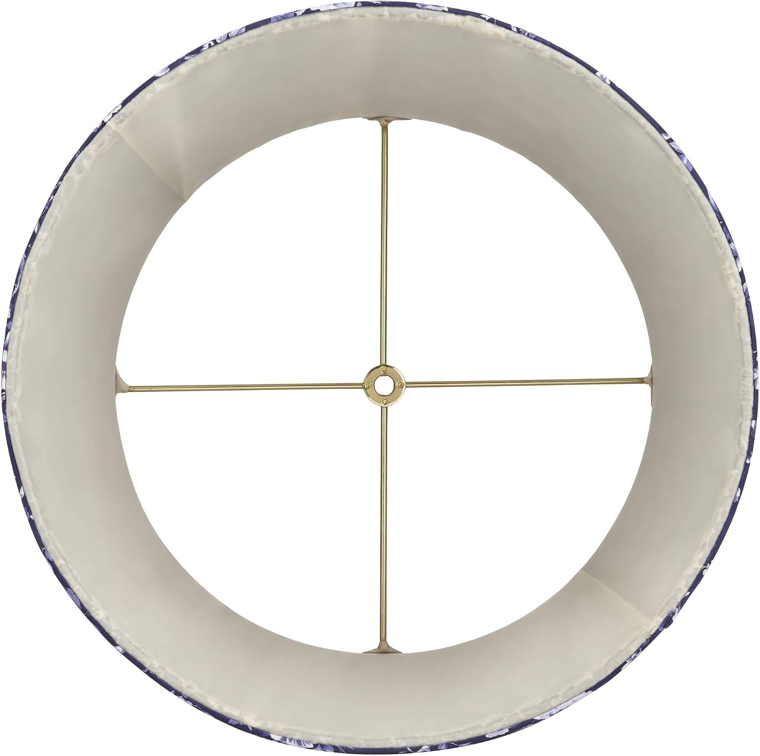Sally 13" Top x 15" Bottom x 12" High x 12" Slant Print Cottage Core Lamp Shade Replacement Medium Deep Blue Drum Round Tapered Farmhouse Country Traditional Pleated Floral Spider Harp - Springcrest