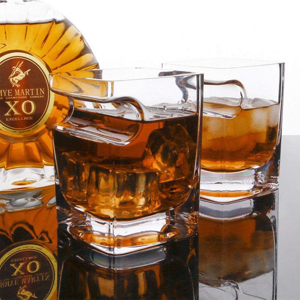 Kieliszek do whisky z uchwytem na cygaro z wbudowaną podpórką na cygaro, bez rąk dla miłośników papierosów, stara moda, ultra przezroczyste szkło, 320 ml
