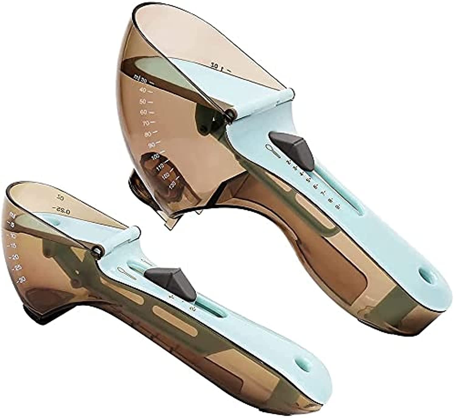 SYOSI Adjustable Measuring Cups, Spoons Sets, Kitchen Tools Plastic Tablespoon Measuring Cup Magnetic, for DIY Cooking Baking Kitchen, Solid/Powder/Liquid, Set of 2